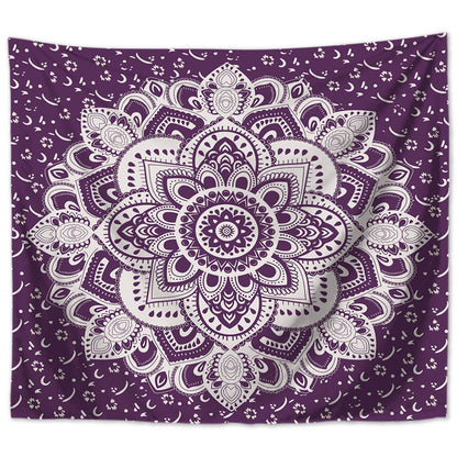 Indian Mandala Wall Hanging, 200 x 150 cm, Purple Polyester, Wall Cloth, Tapestry