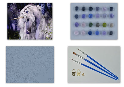 Malen nach Zahlen Erwachsene Einhorn 40x50 cm Paint by Numbers DIY Öl Acryl Leinwand Bild Dekoration Unicorn Night 1 Stück