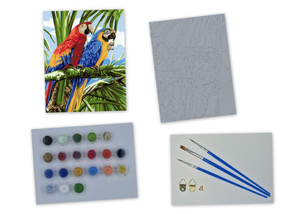 Malen nach Zahlen Erwachsene Papagei 40x50 cm Paint by Numbers DIY Öl Acryl Leinwand Bild Dekoration Ara Paar 1 Stück