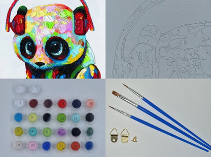 Paint by Numbers for Adults, Colorful Panda, 40x50 cm, DIY Oil Acrylic Canvas Picture Decoration, 1 Piece