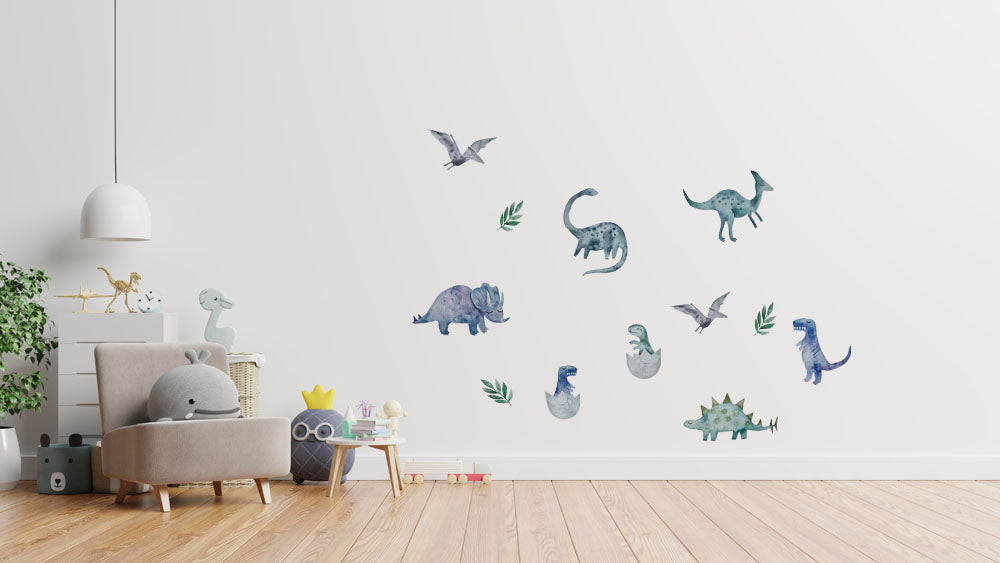 Dinosaurier Wandtattoo 12 Wandsticker Kinderzimmer Aufkleber Fensterbilder Dekoration Sticker