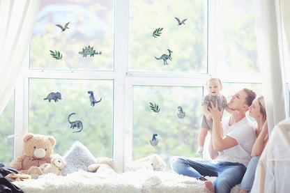 Dinosaurier Wandtattoo 12 Wandsticker Kinderzimmer Aufkleber Fensterbilder Dekoration Sticker