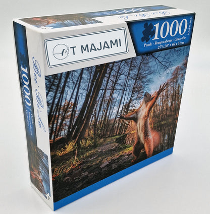 1000-piece puzzle, squirrel design, 69x51 cm, forest, nature, brain training