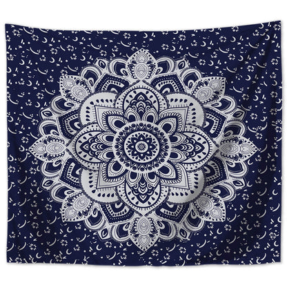 Indian Mandala Wall Hanging, 200 x 150 cm, Blue Polyester, Wall Cloth, Tapestry