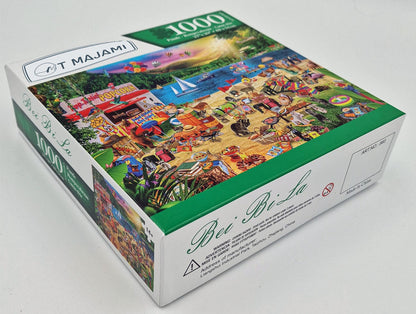 Puzzle 1000 Teile Holiday Camp 69x51 cm Strand Ferien Badesee Sommer Urlaub Gehirntraining