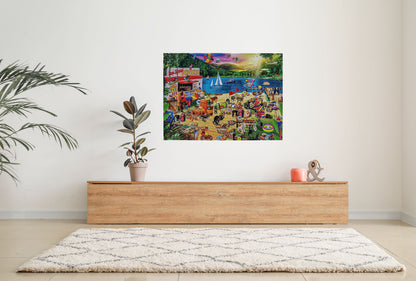 Puzzle 1000 Teile Holiday Camp 69x51 cm Strand Ferien Badesee Sommer Urlaub Gehirntraining