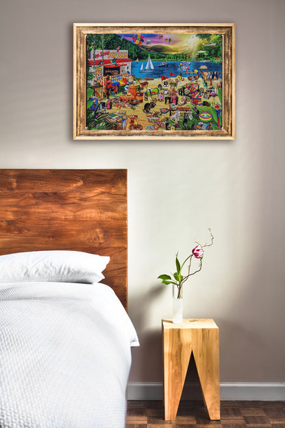 Puzzle 1000 Teile Holiday Camp 69x51 cm Strand Ferien Badesee Sommer Urlaub Gehirntraining