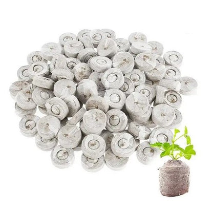 200 natural coconut coir pellets, peat-free potting soil, sowing pellets, grow tabs